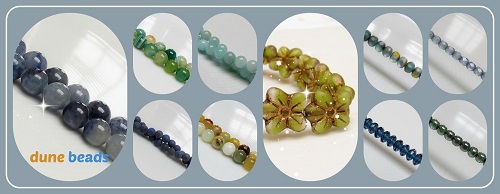 dune beads en vert et bleu